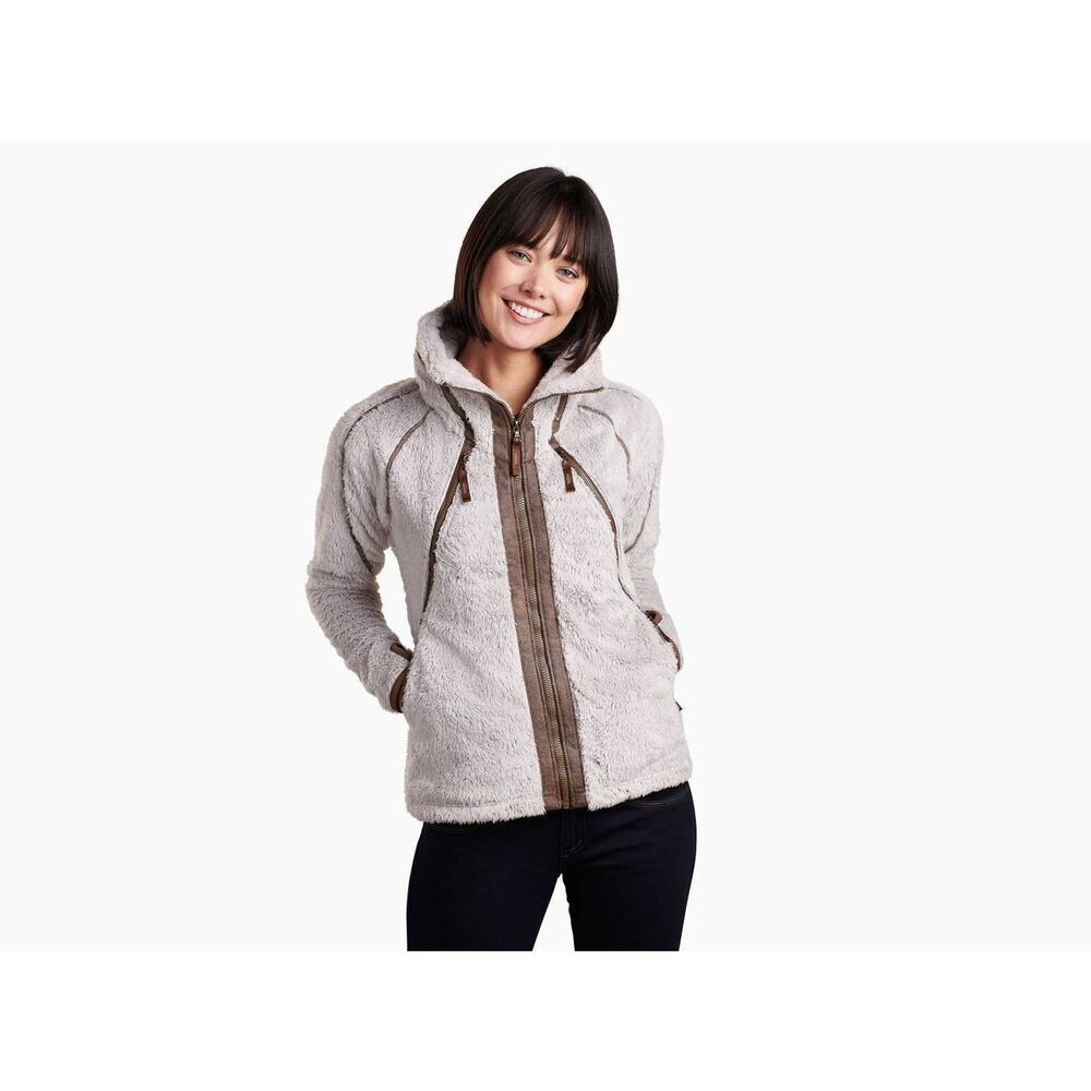 Kuhl Flight Jacket Stone Fleece Sherpa Large Winter Warm Comfort Outdoor Utility